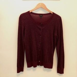 NWT Glittery maroon burgundy holiday sweater- SMALL-Talbots